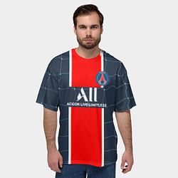 Футболка оверсайз мужская Месси в ПСЖ, цвет: 3D-принт — фото 2