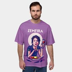 Футболка оверсайз мужская ZEMFIRA арт ужин, цвет: 3D-принт — фото 2
