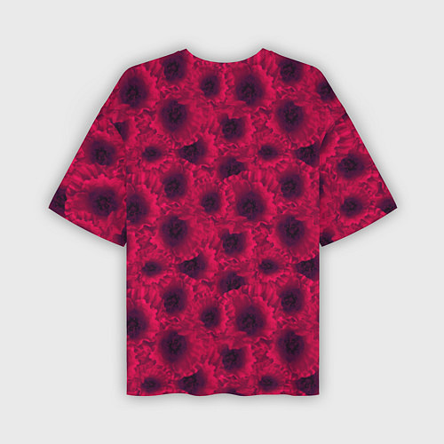 Мужская футболка оверсайз Красные маки / 3D-принт – фото 2