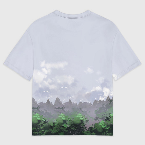 Мужская футболка оверсайз СИРЕНОГОЛОВЫЙ ЛЕС / 3D-принт – фото 2