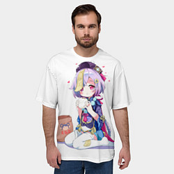 Футболка оверсайз мужская Ци Ци из Genshin Impact, цвет: 3D-принт — фото 2