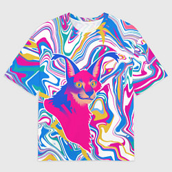 Футболка оверсайз мужская Floppa Art, цвет: 3D-принт