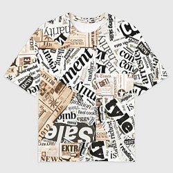 Мужская футболка оверсайз Газета
