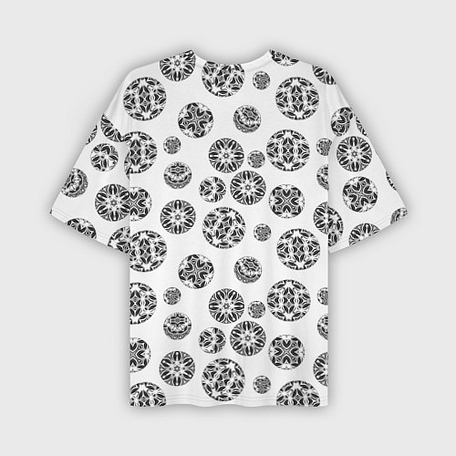 Мужская футболка оверсайз Черно-белый геометрический узор / 3D-принт – фото 2