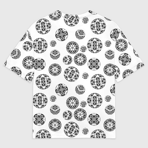 Мужская футболка оверсайз Черно-белый геометрический узор / 3D-принт – фото 2