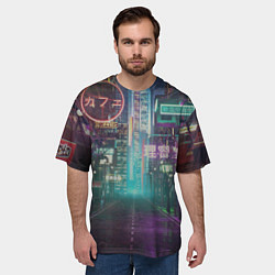 Футболка оверсайз мужская Neon Tokyo, цвет: 3D-принт — фото 2
