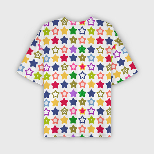 Мужская футболка оверсайз Разноцветные звездочки / 3D-принт – фото 2
