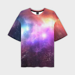 Мужская футболка оверсайз Космос, сияние и звезды