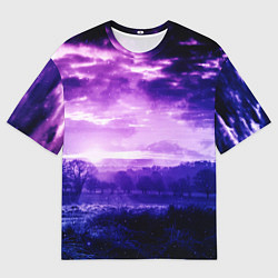 Футболка оверсайз мужская ФИОЛЕТОВЫЙ РАЙ, цвет: 3D-принт