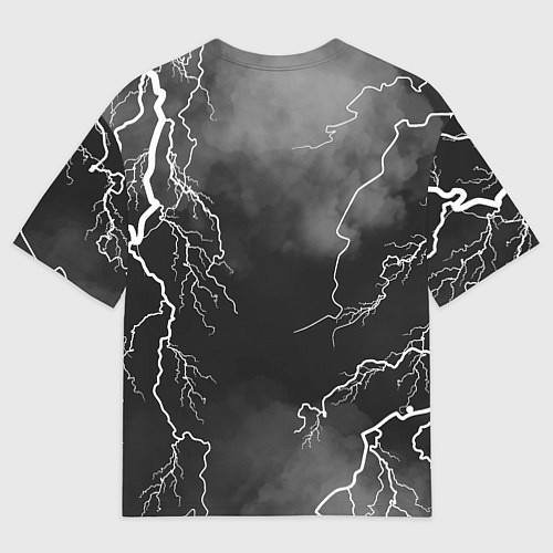 Мужская футболка оверсайз КОРОЛЬ И ШУТ МОЛНИЯ / 3D-принт – фото 2