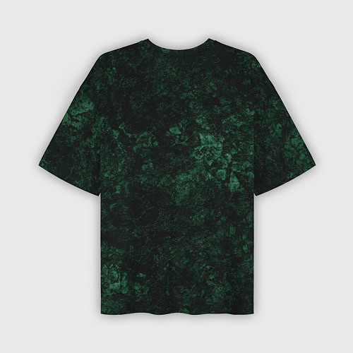 Мужская футболка оверсайз Темно-зеленый мраморный узор / 3D-принт – фото 2