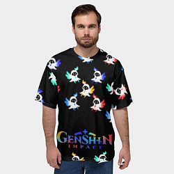 Футболка оверсайз мужская ЭЛЕМЕНТЫ ГЕНШИН, цвет: 3D-принт — фото 2