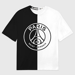 Футболка оверсайз мужская ФК ПСЖ PSG BLACK & WHITE, цвет: 3D-принт