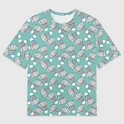 Футболка оверсайз мужская Воланы на ментоловом, цвет: 3D-принт
