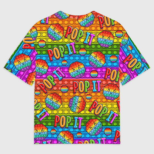 Мужская футболка оверсайз POP IT SMILE ПОП ИТ ПУПЫРКА / 3D-принт – фото 2