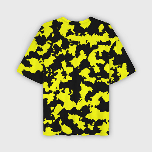 Мужская футболка оверсайз Черно-желтый камуфляж / 3D-принт – фото 2