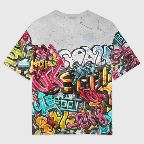 Мужская футболка оверсайз Graffiti on the wall / 3D-принт – фото 2