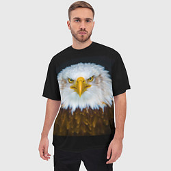 Футболка оверсайз мужская Белоголовый орлан, цвет: 3D-принт — фото 2