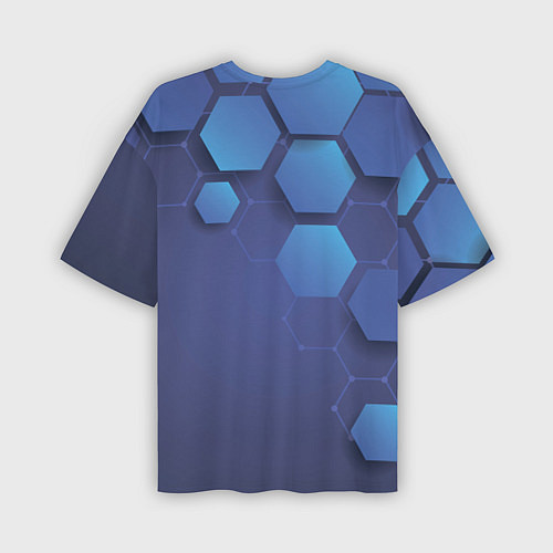 Мужская футболка оверсайз Шестиугольники / 3D-принт – фото 2
