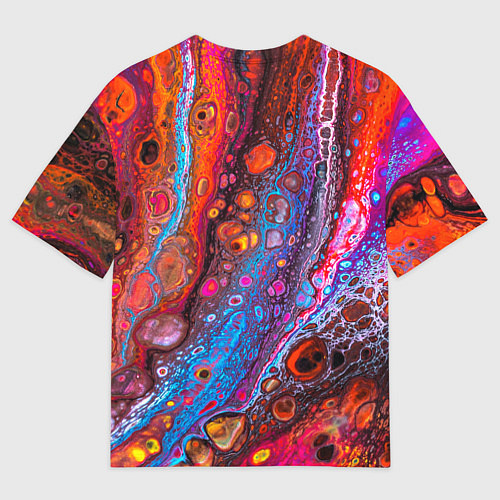 Мужская футболка оверсайз Брызги на камнях / 3D-принт – фото 2