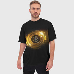 Футболка оверсайз мужская BITCOIN КРИПТОВАЛЮТА, цвет: 3D-принт — фото 2