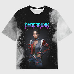 Футболка оверсайз мужская Панам Палмер КИБЕРПАНК 2077, цвет: 3D-принт