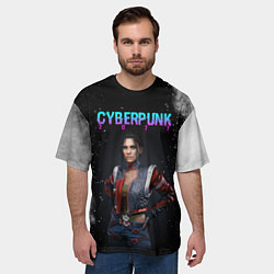 Футболка оверсайз мужская Панам Палмер КИБЕРПАНК 2077, цвет: 3D-принт — фото 2