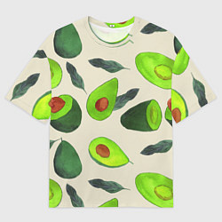 Мужская футболка оверсайз Авокадо - фруктовый паттерн