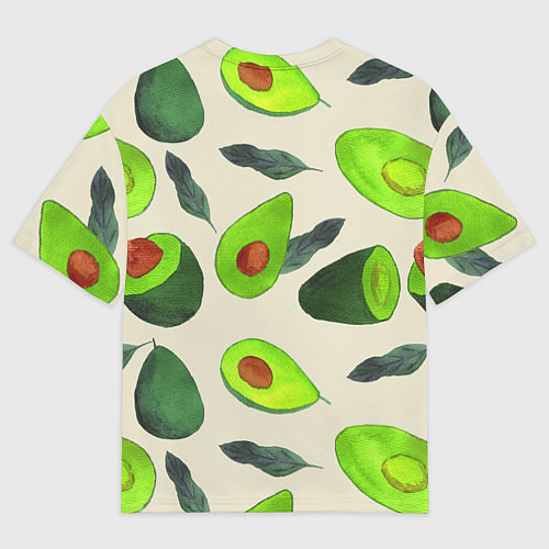 Мужская футболка оверсайз Авокадо - фруктовый паттерн / 3D-принт – фото 2