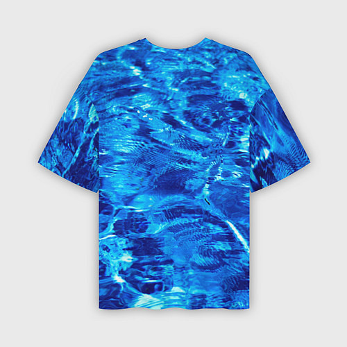 Мужская футболка оверсайз Голубая Вода Текстура / 3D-принт – фото 2