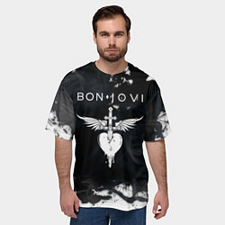 Футболка оверсайз мужская BON JOVI БОН ДЖОВИ, цвет: 3D-принт — фото 2