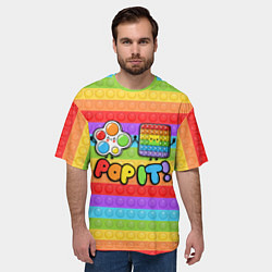 Футболка оверсайз мужская POP IT - SIMPLE DIMPL, цвет: 3D-принт — фото 2