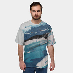 Футболка оверсайз мужская Волны океана, цвет: 3D-принт — фото 2