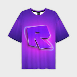 Футболка оверсайз мужская ROBLOX NEON LOGO РОБЛОКС, цвет: 3D-принт