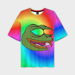 Футболка оверсайз мужская Pepe rainbow, цвет: 3D-принт