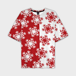 Мужская футболка оверсайз Новогодние Снежинки 2022