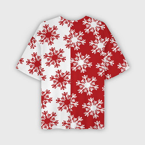 Мужская футболка оверсайз Новогодние Снежинки 2022 / 3D-принт – фото 2