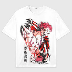 Мужская футболка оверсайз Вырывающийся Сукуна, Магическая битва