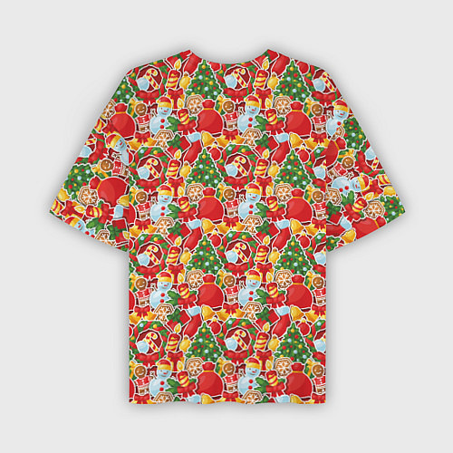 Мужская футболка оверсайз Merry Christmas символика / 3D-принт – фото 2