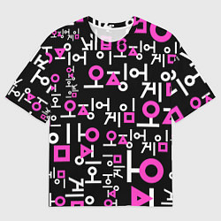 Футболка оверсайз мужская Игра в кальмара лого узор, цвет: 3D-принт