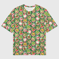 Мужская футболка оверсайз Новогодние Персонажи