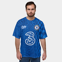 Футболка оверсайз мужская Лукаку Челси форма 20212022, цвет: 3D-принт — фото 2