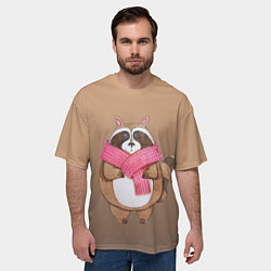 Футболка оверсайз мужская Акварельный енотик, цвет: 3D-принт — фото 2