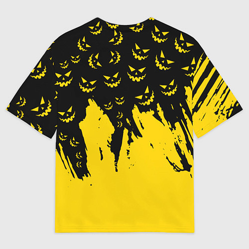Мужская футболка оверсайз Тыквенные смайлы / 3D-принт – фото 2