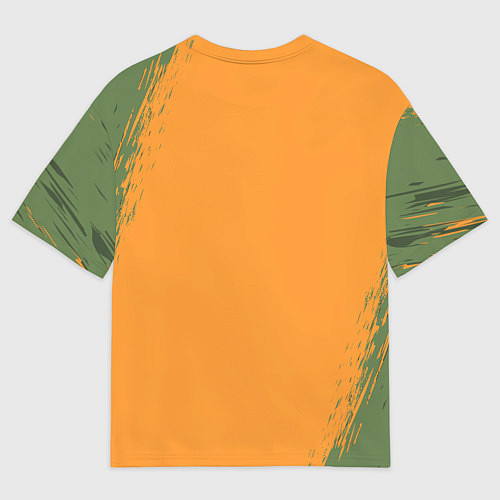 Мужская футболка оверсайз Т Рекс с тыквой в пасте / 3D-принт – фото 2