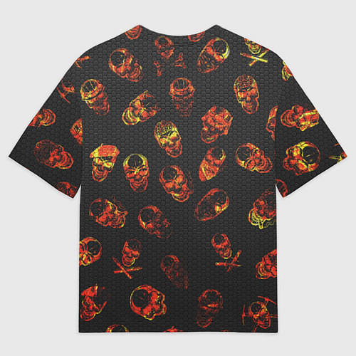 Мужская футболка оверсайз Огненные черепа Carbon / 3D-принт – фото 2