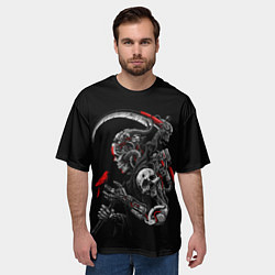 Футболка оверсайз мужская Робот и птица, цвет: 3D-принт — фото 2