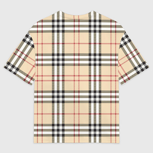 Мужская футболка оверсайз Клетчатый принт в стиле Burberry / 3D-принт – фото 2