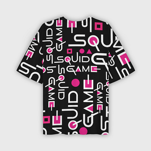 Мужская футболка оверсайз SQUID GAME ЛОГО PINK / 3D-принт – фото 2