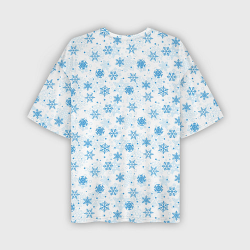 Мужская футболка оверсайз Снежинки снежные узоры / 3D-принт – фото 2